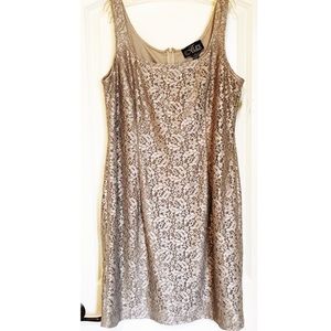 Gold Lace sleeveless dress